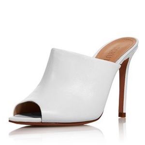 SCHUTZ White Trudy High Heel Peep Toe Mules Sz10.5